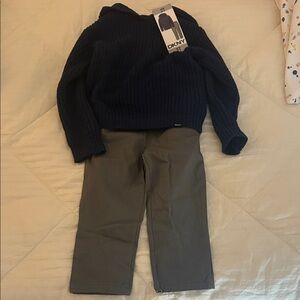 DKNY Dark Blue Sweater with Charcoal Pants